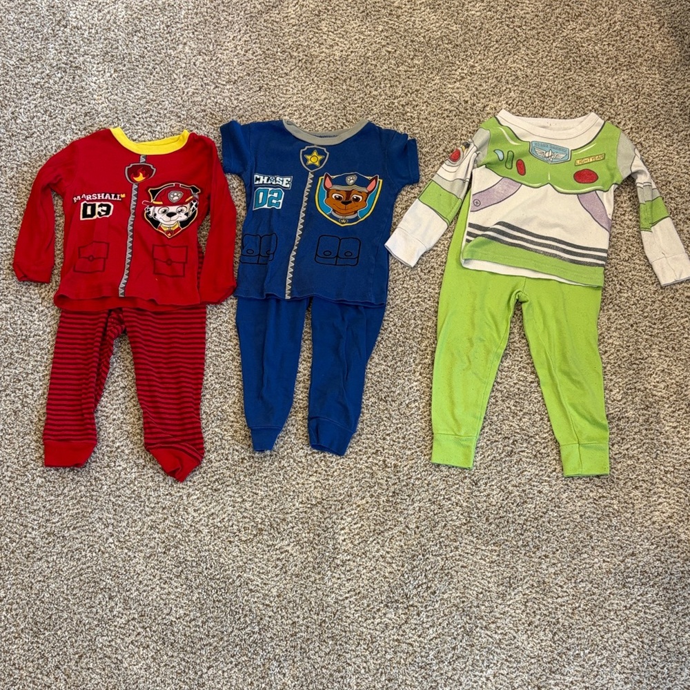Lot of 3T Kids Character PJs